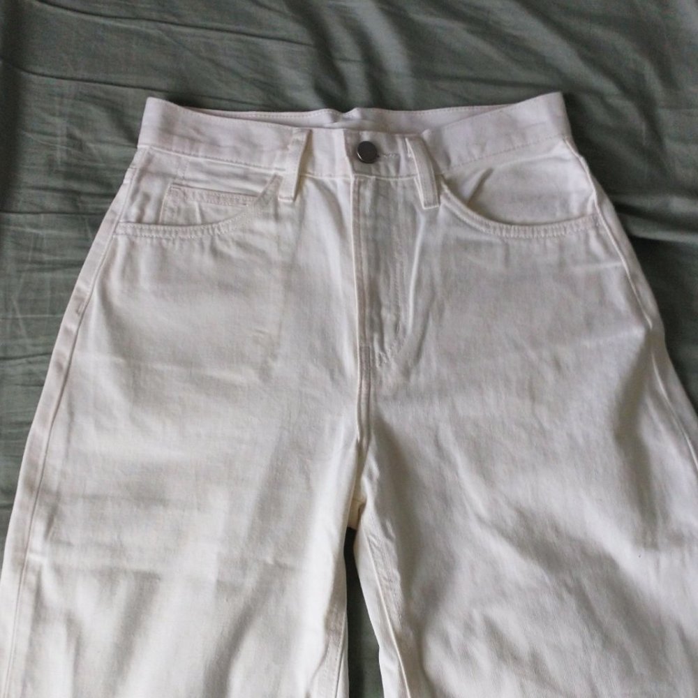 OAK + FORT WIDE LEG JEANS white size 25